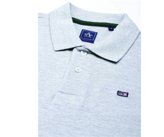 GREY MELANGE POLO T-SHIRT